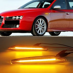 1pair LED Dynamic Side Marcador Luces Flecha Señal de giro Lámparas de blinker para Alfa Romeo 159 Sportwagon Boera Spider Typ 939