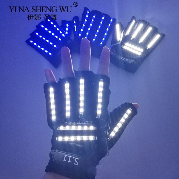 1pair LED Gloves Stage Show accessoires LED Glants LED UP pour DJ Club / Party Show / Performance / Singer Dance High Quality 6 Couleurs