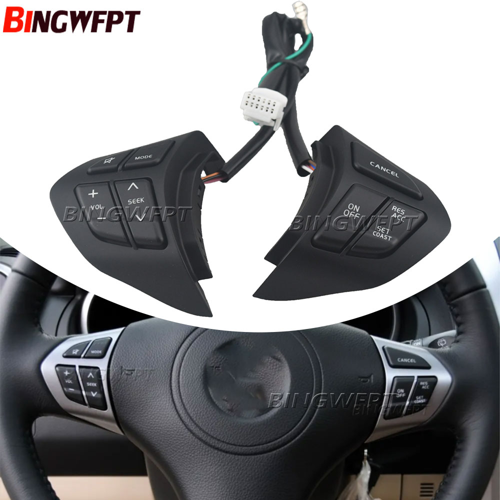 1Pair (links+rechts) Zwarte knop voor Suzuki Grand Vitara Steerwielknoppen Cruise Control Audio Volume Switch -knop
