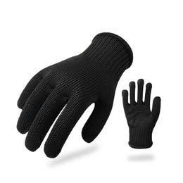 Guantes de trabajo de seguridad, guantes de trabajo de seguridad, guantes resistentes a cortes, guantes de pesca y caza, nivel 5, 1 par