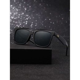 1pair Men Square Frame Lunettes de mode Shades Black Summer Cowboy