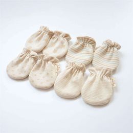 1 Pair Mitten Cotton Cotton Anti sencilando Guantes de recién nacidos Cara de guantes para bebés Glove Accesorios para bebés F24523