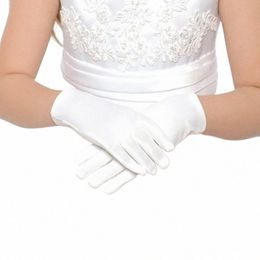 1pair New Fi Kids White Gloves Boys Girls Girls Performance Performance Etiquette Glove Dr Spandex Elastic Wedding fr gant Glove K85p #