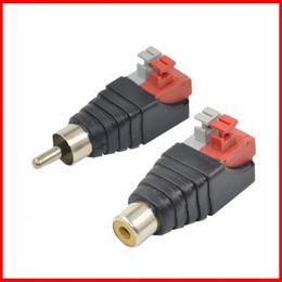 1 paire de prises Audio RCA femelle mâle pressée, fiches d'alimentation cc, adaptateur de connecteur Jack pour ligne de réglage de Conversion de Signal Coaxial