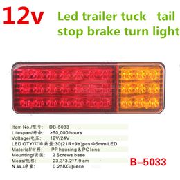 1pair Rode Amber 12 V 24 LED ATV Truck Trailer Lamp Lorry Bus Brake Lamp Achterlicht Achterlicht Draai indicator Externe lichten SUV