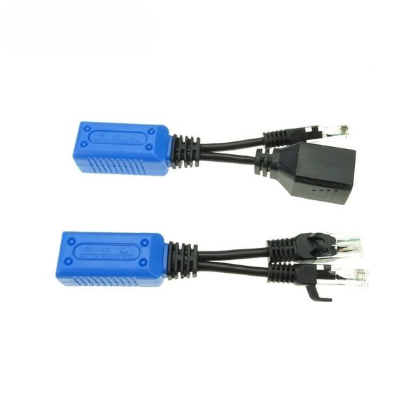 Câble Upoe Splitter combiner 1pair RJ45, deux caméras Poe utilisent un câble de câble POE de réseau Connecteurs d'alimentation passif