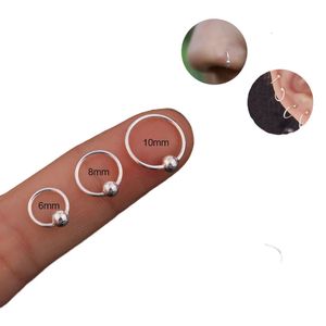 1Pair Sleep S 925 Sterling Silver Body Piercing sieraden Neusring Ooor Piercing oorbellen Sieraden 240423