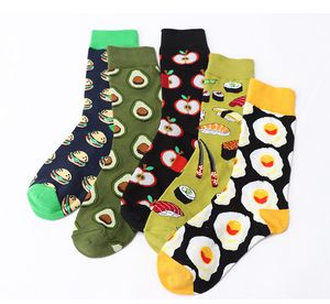 1 paire chaussette Fruits chaussettes colorées femmes mode avocat Sushi pomme Hamburger coton chaud Harajuku impression Art Calcetines Mujer M049