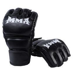 1 paire de gants de boxe épais gants MMA demi-doigt sac de boxe Kickboxing Muay Thai mitaines équipement d'entraînement de boxe professionnel 240124