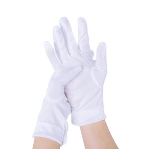 1 par de guantes blancos de tres resistencias a prueba de trabajo, etiqueta fina para recepción, desfile circular Wenwan, guantes de rendimiento de seguridad militar