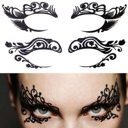 1 paar Tijdelijke Eye Tattoo Stickers DIY Waterdichte Flash Wegwerp Oogschaduw Eyeliner Gezicht Sticker Halloween Make-Up Tool