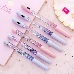 1 stc 0,5 mm Fairy Stick Creative Rainbow Color Ballpoint Drift Sand Glitter Crystal Ball For Girl Gift Stationery