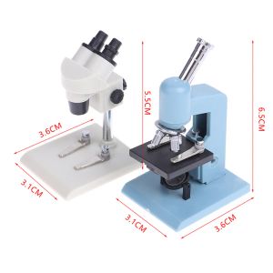 1pc 1:12 Dollhouse Miniature Microscope Laboratory Equipment Mini modèle de décoration de scène expérimentale accessoires