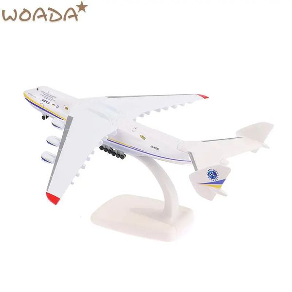 1 unidad 1 400 20 cm aleación An-225 modelo de avión de juguete 8 pulgadas Ucrania pintado Mriya Transporter modelo de exhibición avión para colección 240223