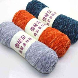 1 PC 100g Chenille Velours Tricoté Artisanat En Gros Écheveaux À Tricoter Crochet Fil Supersoft Fil Chandail Chaud Laine Main Y211129