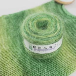 1pc 100g tricot mohair lana hilo de lana mezcla de lana hilo para tejer cabello largo cachemidor suéter de arcoiris bebé