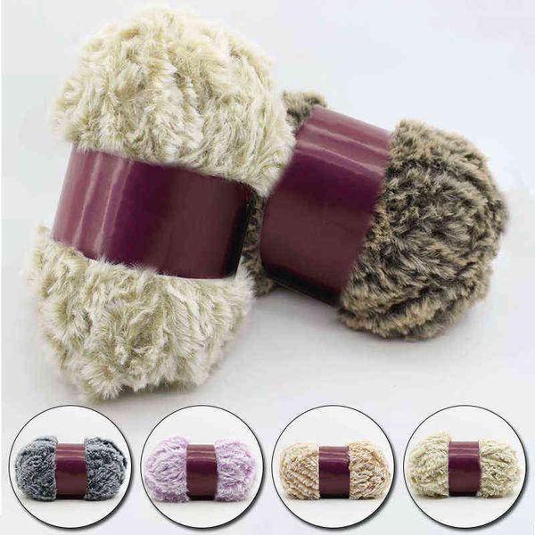 1PC 100g Fil Fausse Fourrure Mohair Laine Cachemire Fil Hiver Pour DIY Tricot À La Main Crochet Pull Fil Bébé Vêtements Écharpe Chapeau Fil Y211129