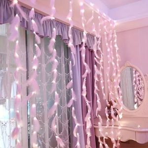 1 pc 10 LED guirlande lumineuse à piles alimentée par batterie plume de dinde fée lumière étoilée lumières de Noël décor pour fête chambre anniversaire, 59,06 pouces