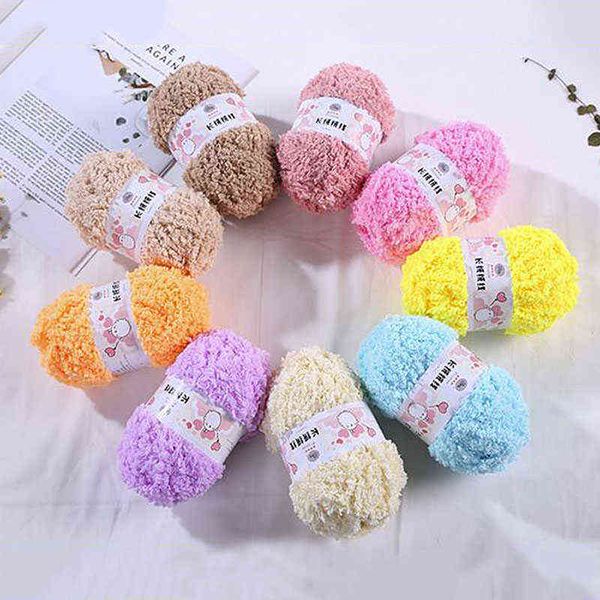 1PC 10pcs = 500g Super doux lisse Chunky acrylique double laine à tricoter fil coloré bébé écheveau fil pour bricolage tricot artisanat Y211129