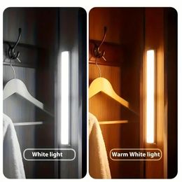 1pc 11,8 inch / 30 cm intelligent detectie LED-licht, lange strip draadloze magnetische absorptie zelfklevende kledingkastlamp, USB met oplaadbare wijnkastlichtstrip