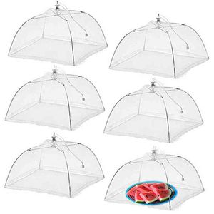 1 PC 12-18 Pouces Couverture Alimentaire Pliable Pop-Up Mesh Parapluie Alimentaire Anti Moustique Fly Net Tente Cuisine Dîner Table Partie Pique-Nique Capot Alimentaire Y220526