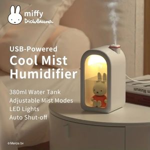 1 humidificateur à brume fraîche de 12,85 oz, humidificateur d'air en forme de lapin mignon, réservoir d'eau agrandi de 380 ml, volume de pulvérisation de 1,69 oz/h, 2 modes de fonctionnement : brume intermittente