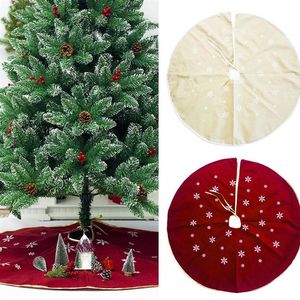 1pc 120cm Jupe d'arbre de Noël Modèle de flocon de neige rond de smas tablipes arbre tabliers décoration intérieure fournit des fournitures de Noël rouge beige339x