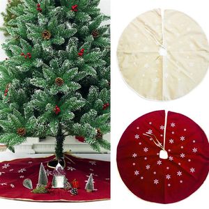 1 Pc 120 cm Arbre De Noël Jupe Flocon De Neige Motif Rond Arbre De Noël Jupe Tabliers Décor À La Maison Fête De Noël Fournitures Rouge Beige202l