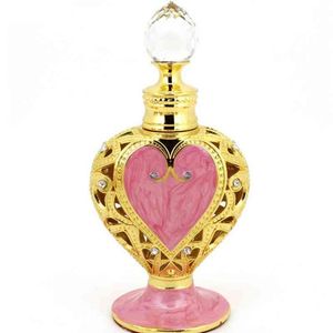 1PC 12ml bouteille de parfum en métal bouteille d'huiles essentielles en forme de coeur Royal avec compte-gouttes évidé décoration de cadeau de mariage en alliage