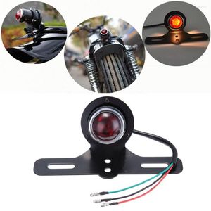 1Pc 12V lentille rouge moto frein lampe plaque d'immatriculation arrière feu arrière support électrique voiture Led ampoule