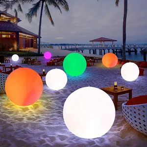 1pc, 15,75 pouces LED lumineux ballon de plage lumière télécommande 16 couleurs étanche gonflable flottant piscine lumière cour pelouse fête lampe, jardin extérieur étang bain de naissance