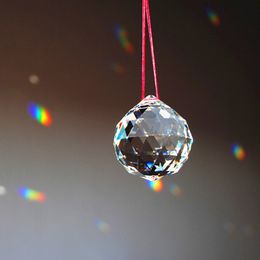1PC 15 mm / 20 mm / 30 mm / 40 mm Clear Crystal Balls Glass Pendre suspendu pour décoration de mariage