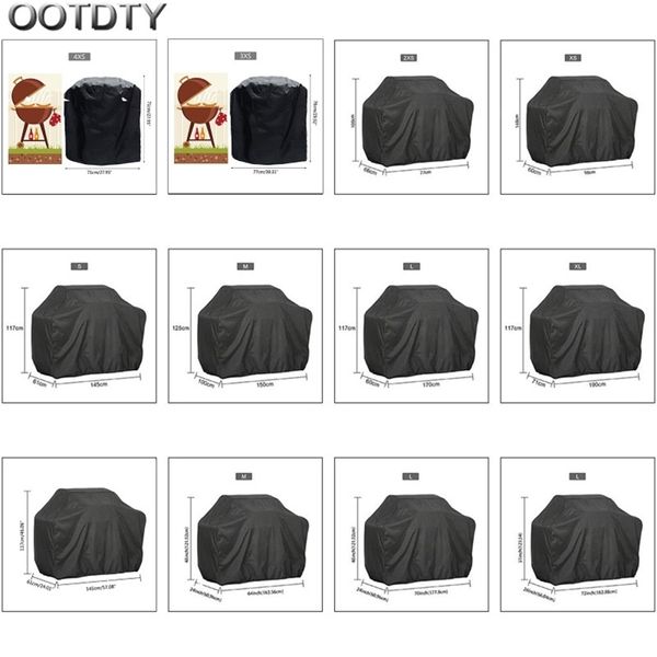 1 PC 190T210D BBQ couverture anti-poussière étanche Weber Heavy Duty Charbroil Grill couverture pluie protection Barbecue couverture ronde 220606