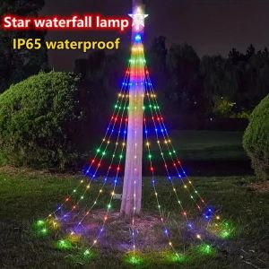 1pc 198 LED Star Waterfall Lights With 8 modes USB à télécommande à la télécommande USB Lights de camping intérieur