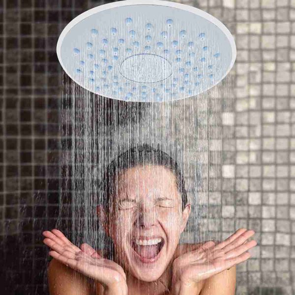 1pc 19cm rond ABS silicone caoutchouc vissé conception pluie économie d'eau pomme de douche supérieure pour pluie douche cabine salle toit robinets HKD230825 HKD230825