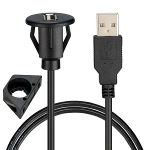 1 pc 1m Small Car Dashboard Flush Mount Line USB 2.0 Port Paneel Extension Cable Man to Female Socket Uitstekende plastic adapter