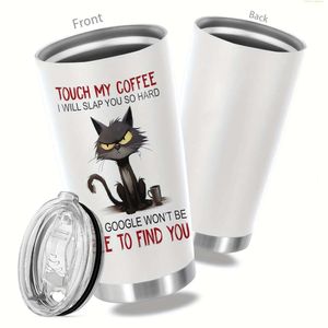 1pc, 20oz de drôle d'impression drôle en acier inoxydable Tasse de voyage à vide double mur - cadeau parfait pour les amateurs de café et les amis