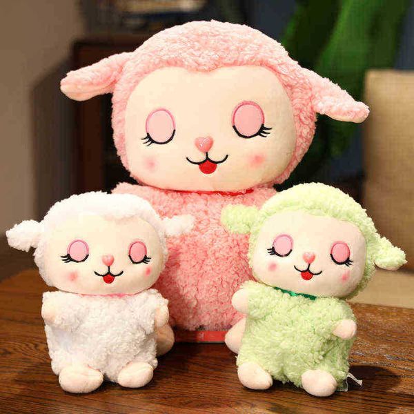 1pc 223540cm dessin animé mignon mouton en peluche jouets en peluche doux animal poupée petite amie oreiller endormi pour bébé enfants cadeau d'anniversaire J220729