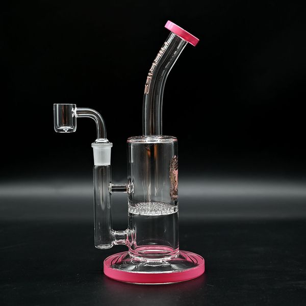 1pc,24cm/9.4in,Cachimba con percolador de vidrio,Cachimba con percolador de panal de una capa,Cachimba con percolador reciclador,Bong de vidrio de borosilicato,Pipa de agua de vidrio,Accesorios para fumar