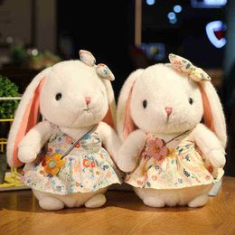 1Pc 253040Cm Mignon Debout Lapin Peluche Jouet Style Pastoral Lapin Poupées En Peluche Doux Animal Oreiller Filles Beau Cadeau D'anniversaire J220729