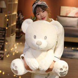 1PC 25cm / 40cm Huggable Farged High Quality Classic White Teddy Bear Plush Toys Cute Dolls Beau cadeau pour les filles
