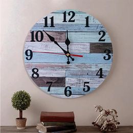 Reloj de pared silencioso Circular de 25cm, reloj de pared de estilo Industrial americano, decoración del hogar, reloj de pared Retro comercial 240106, 1 ud.