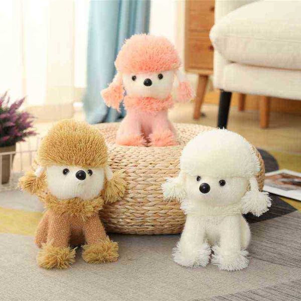 1pc 25cm Kawaii Teddy Dog en peluche belle peluche vraie vie caniche poupées pour enfants bébé anniversaire présente cadeau de Noël J220729