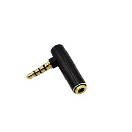 1 stc 3,5 mm audioconnector 3.5 Jack rechtshoek vrouwelijk tot 4pole mannelijke audio stereo plug l vorm 90 graden hoofdtelefoonomzetter