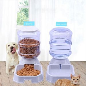 1Pc 3 8L Automatische Pet Feeder Hond Kat Drinkbak Grote Capaciteit Water Voedsel Houder Pet Supply Set Y200917250p