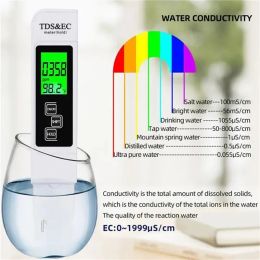 1 pc 3 in 1 TDS Tester Water meter EC Temperatuurmeter Digitale LCD -watertest Pen Zuiverheid Filter Waterkwaliteit Monitor