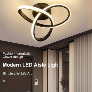 1pc 3000K/4000K/6000K moderne eenvoudige plafondlamp, slaapkamer woonkamer gang gang keuken restaurant balkon LED-licht (zwart AC85-265V) breedspanning