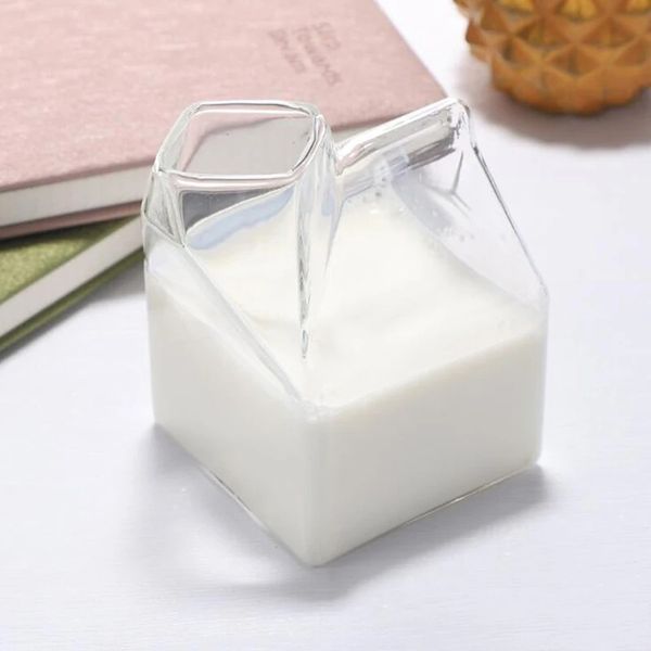 1pc 300 ml mi-pinte lait carton style créativité mini crème jug verre lait tasse de lait