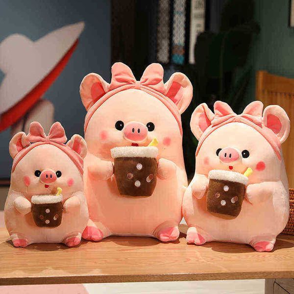 1 Unid 304060 Cm Kawaii Dibujos Animados Piggy Juguetes de Peluche Animal Suave Cerdo Granja Bubble Cup Almohada Muñecas Fantástico Regalo Para Bebé J220729