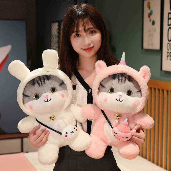 1 pc 3040 cm Kawaii Chat En Peluche Jouets Belle Cosplay Licorne Dinosaure Lapin En Peluche Poupées En Peluche Doux Animal Oreiller pour ldren J220729